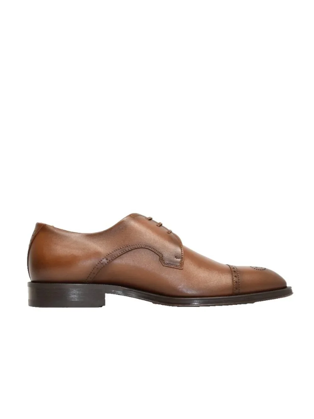 New! HUGO BOSS Boss Derrek Brogue Cap Toe Derby Brown 7.5 M DD546 Made in Italy